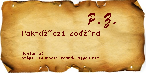Pakróczi Zoárd névjegykártya